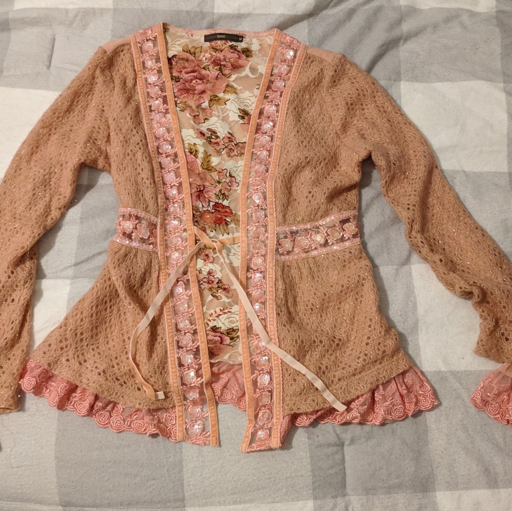 Pink Lace Sweater